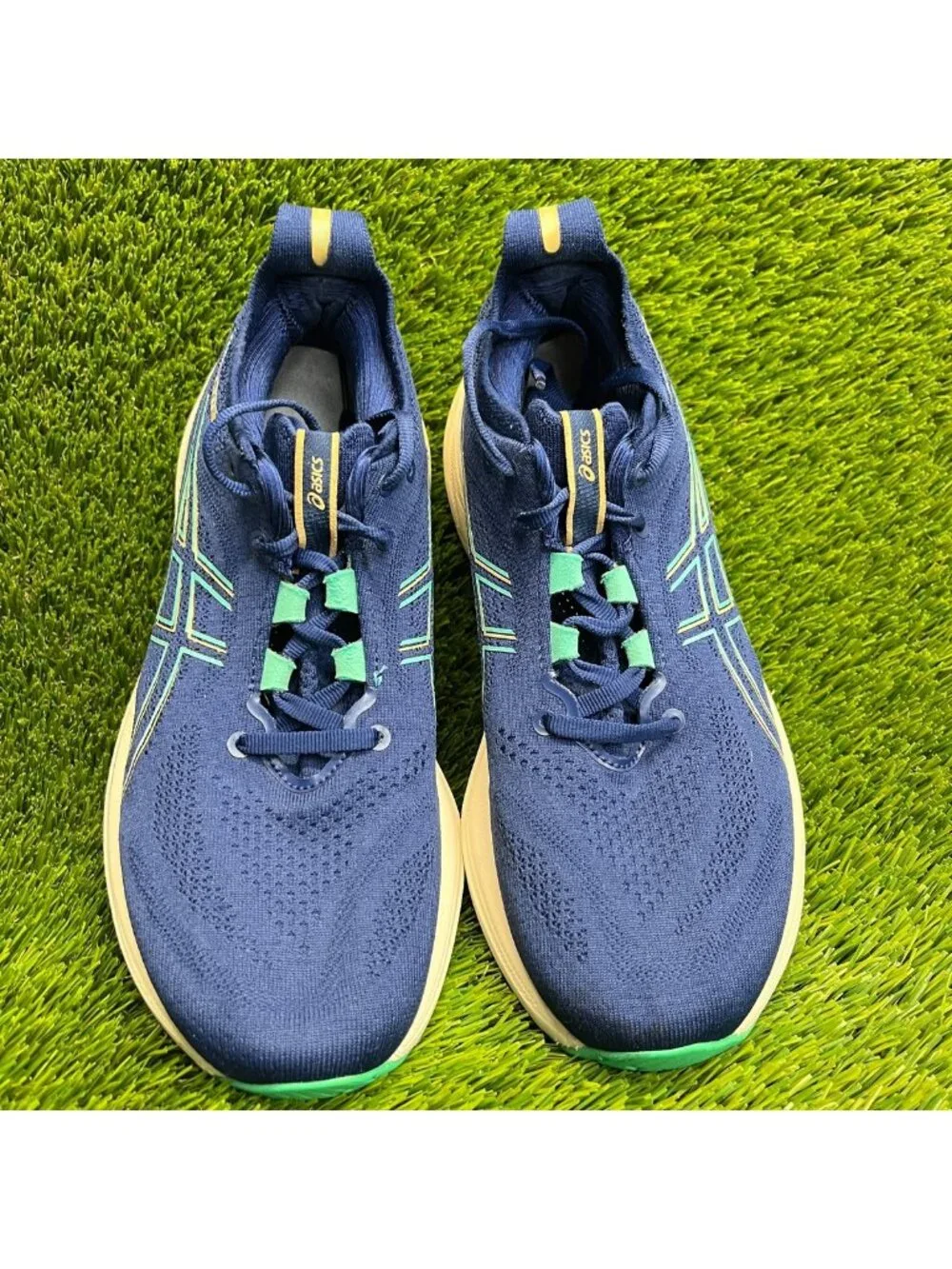 Asics Gel-Nimbus 26 Womens Size 8 Blue Beige Athletic Running Shoes Sneakers